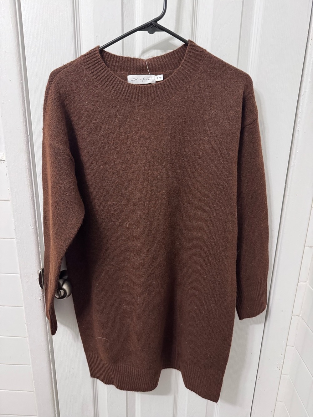 All In Favor Brown Knit Sweater Dress